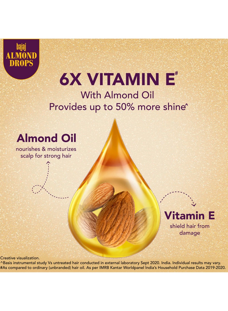 Bajaj Almond Drops Hair Oil | 6X Vitamin E Nourishment | Non-Sticky Hair Oil For Hair Fall Control - Image 4