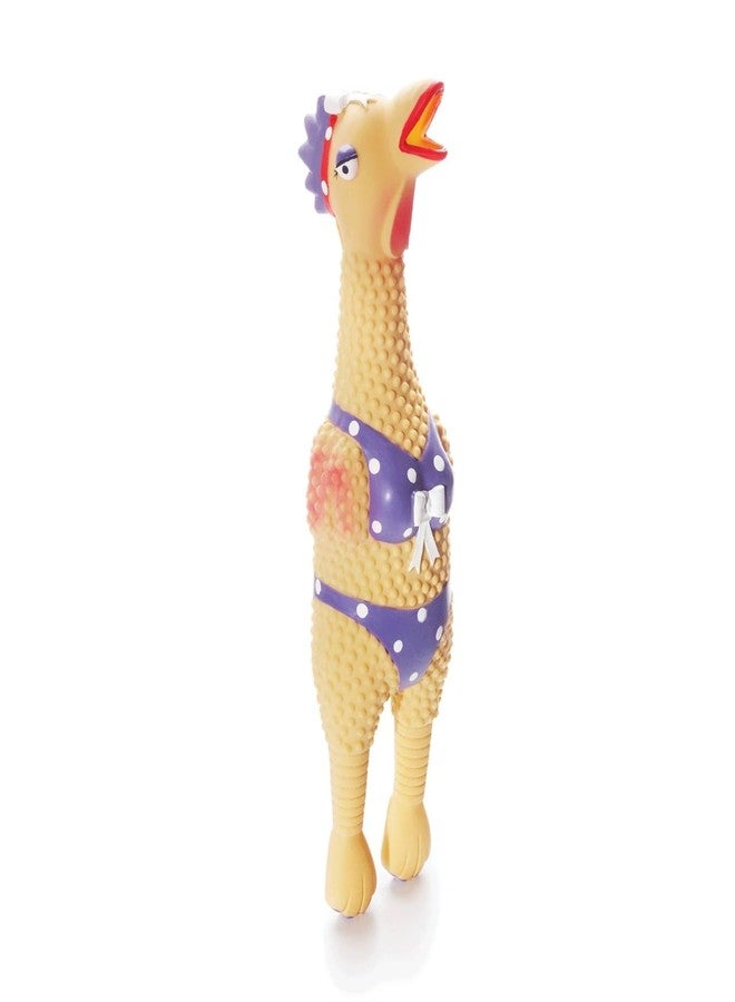 PUREPET 12 Inch Large Rubber Chicken Dog and Pet Toy Classic Henrietta or Earl in Beach Wear Latex Squawkers (12 Inch Henrietta) - Image 1