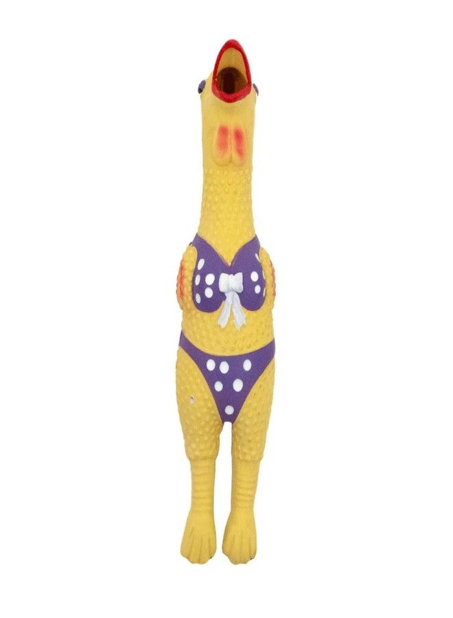 PUREPET 12 Inch Large Rubber Chicken Dog and Pet Toy Classic Henrietta or Earl in Beach Wear Latex Squawkers (12 Inch Henrietta) - Image 5