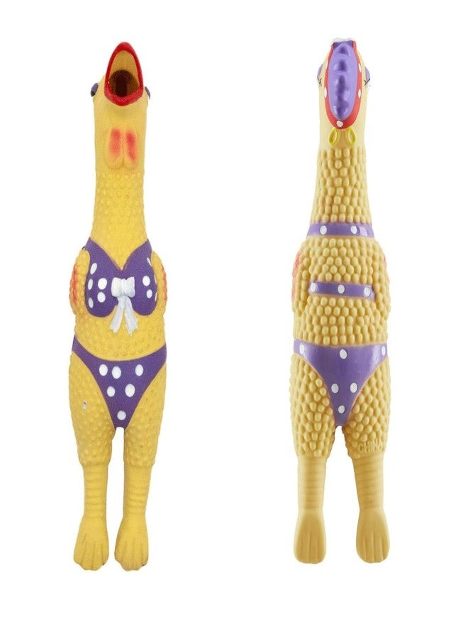 PUREPET 12 Inch Large Rubber Chicken Dog and Pet Toy Classic Henrietta or Earl in Beach Wear Latex Squawkers (12 Inch Henrietta) - Image 3