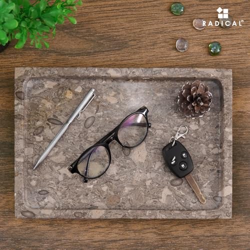 Radicaln Marble Serving Tray 12 Inches Oceanic Handmade Rectangle Tray for Party Ideal Serving Bowl for Entertaining Trays for Serving Food Cafetetria Trays - Image 3
