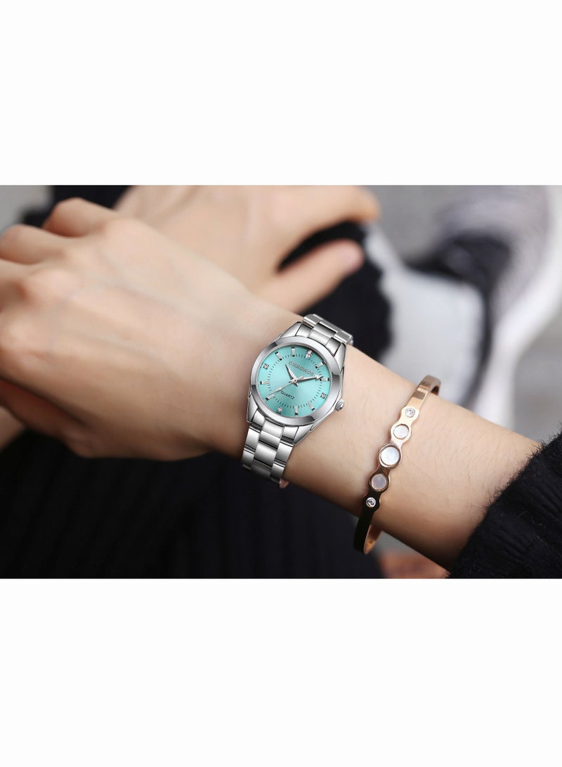 CHRONOS Waterproof Stainless Steel Quartz Watch Round Analog Lady Steel Watch - Image 3