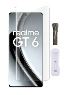 Generic Full Glass Screen Protector For Oppo Realme GT 6 / Realme GT 6T UV Tempered Glass Full Glue Cover Screen Protector For Fingerprint Unlock Screen Glass Fi  - Image 1