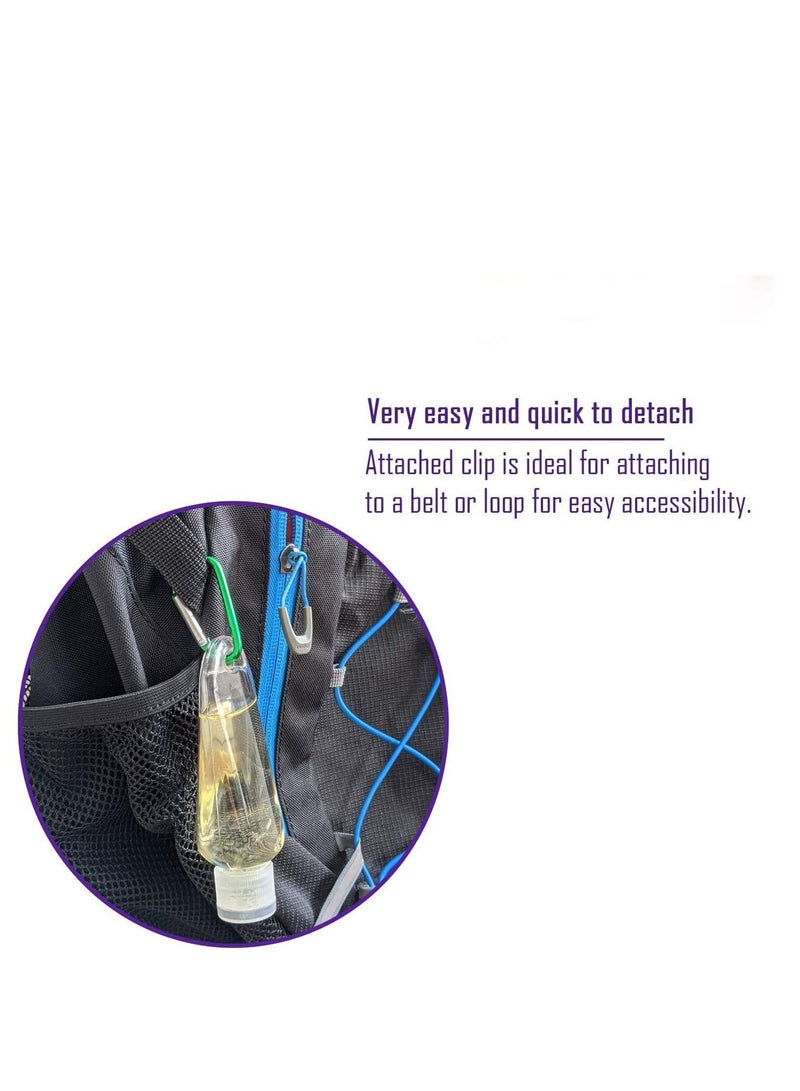 KASTWAVE 10 Pieces 50ml Empty Refillable Plastic Bottle Travel With Carabiner Portable Clear Plastic Squeeze Container Leak Proof Bottles For Travel Outdoor Activities - Image 5