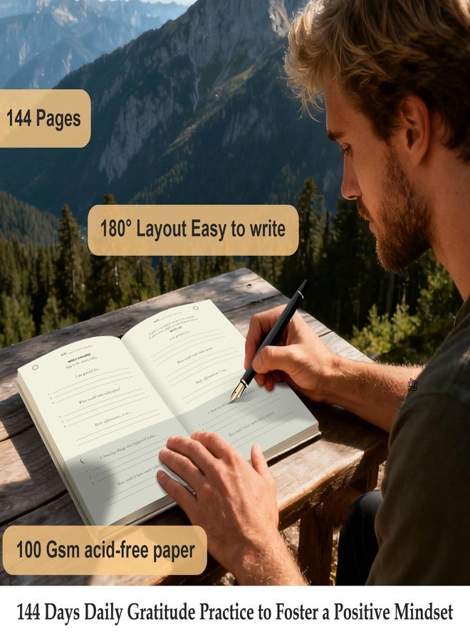 كوميكس مفكرة كوميكس للامتنان للنساء والرجال، 5 دقائق يوميًا لممارسة الامتنان، توجيهات يومية للتفكير الإيجابي والتأمل الذاتي والنمو الشخصي - مخطط غير مؤرخ، بيج - Image 5