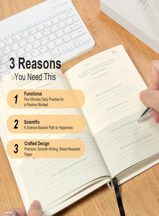 كوميكس مفكرة كوميكس للامتنان للنساء والرجال، 5 دقائق يوميًا لممارسة الامتنان، توجيهات يومية للتفكير الإيجابي والتأمل الذاتي والنمو الشخصي - مخطط غير مؤرخ، بيج - Image 3