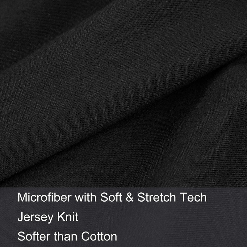 N&Y HOME 2-Pack Stretch Pillow Cases - Jersey Knit & Ultra Soft Envelope Closure Pillowcases T-Shirt Like Microfiber Blend - Suitable for 20x36/20x40 King Size Set of 2  Black - Image 2