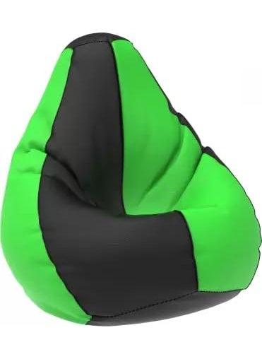 OHSTORE OHSTORE Premium Bean Bag Chair Ultra Comfortable Durable Faux Leather Cover Lightweight Ergonomic Lounge Seat for Home Office Gaming Relaxation Black Green XXXL  - Image 3