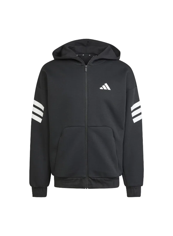 Adidas M Fi 3S Fz Black Training Track Tops For Men XS