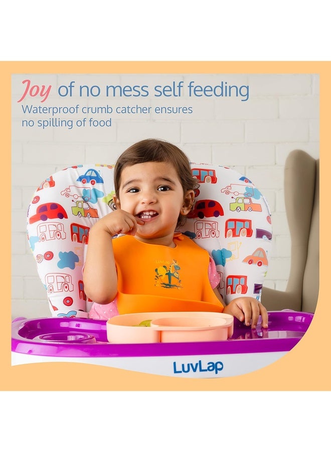 Luvlap Silicone Baby Bib for Feeding & Weaning Babies & Toddlers, Waterproof, Washable & Reusable, Non Messy Easy Cleaning, No Bad Odour, Adjustable Neckline with Buttons (Orange) - Image 4