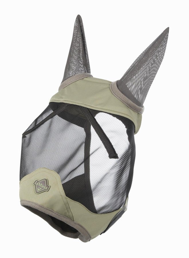 LeMieux Horse Visor-Tek Half Fly Mask with Soft Bamboo Lining - UV Protective & Breathable Mesh - Fern - X-Large - Image 1