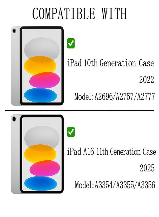 Dteck Case for iPad (A16) 11th Generation 11" 2025/10th Gen 10.9" 2022: with 2 Replaceable Front Covers, Military-Grade Drop-Proof Silicone Cover, Built-in Screen Protector, Shoulder Strap, Blue - Image 3