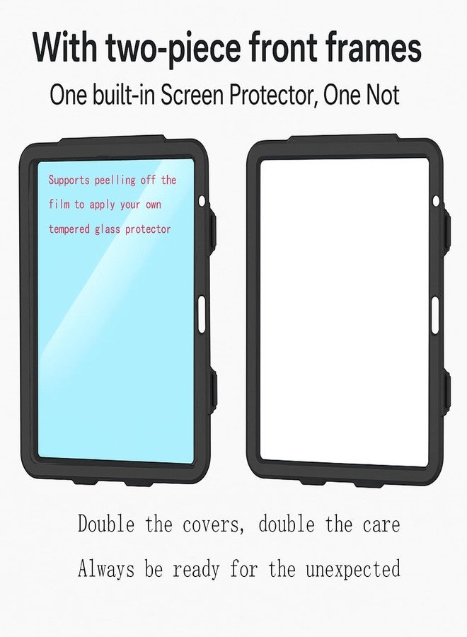 Dteck Case for iPad (A16) 11th Generation 11" 2025/10th Gen 10.9" 2022: with 2 Replaceable Front Covers, Military-Grade Drop-Proof Silicone Cover, Built-in Screen Protector, Shoulder Strap, Blue - Image 2