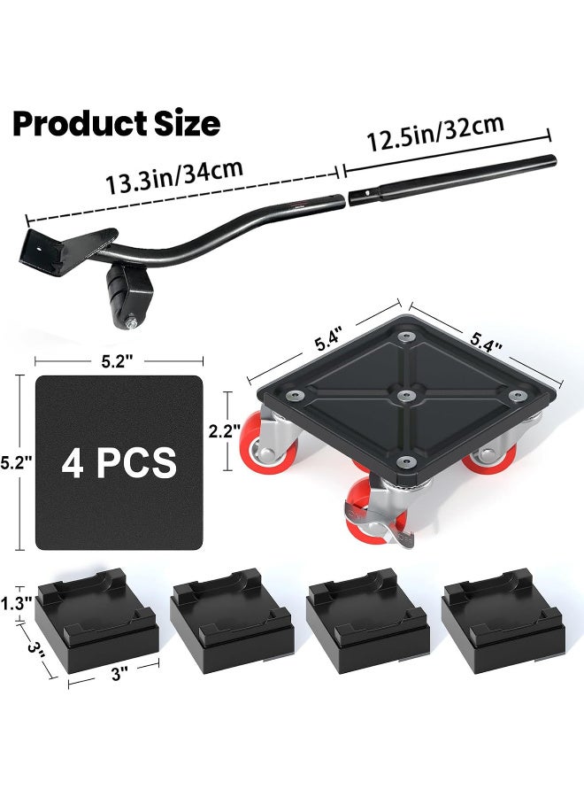 Relex Furniture Movers, Furniture Sliders with 5 Rotation Universal Wheels & Lifter Kit, Carbon Steel Panel Heavy Duty Furniture Lifter for Moving Heavy Furniture - Image 2