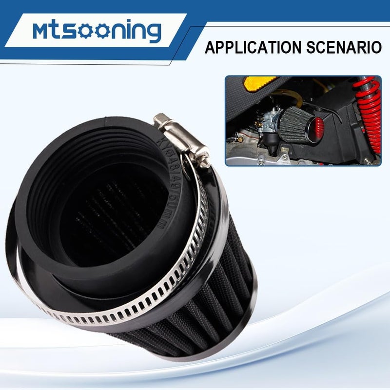 Mtsooning Universal Air Filter, 50mm Motorcycle Cone Intake Breather Cleaner Replacement for ATV Kart Dirt Pit Bike Motorcycle, Scooter, Minibike - Image 4