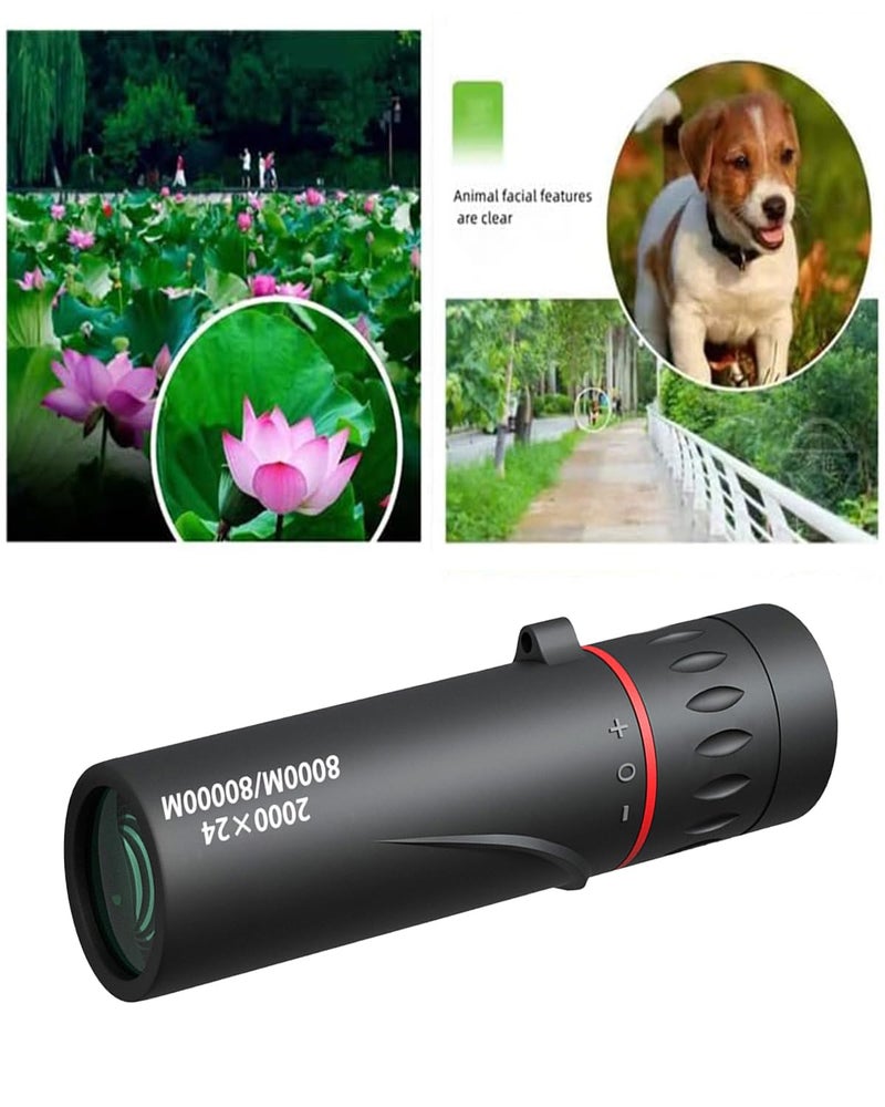 WenTigDY Mini Telescope for Adults,2000X24 Monocular Focus Optics Telescopes onocular Power Monocula,Waterproof Mini Monocular Telescope 8000M/80000M for Sporting Events,Concerts,Camping,Scope,Travelling,Black - Image 4