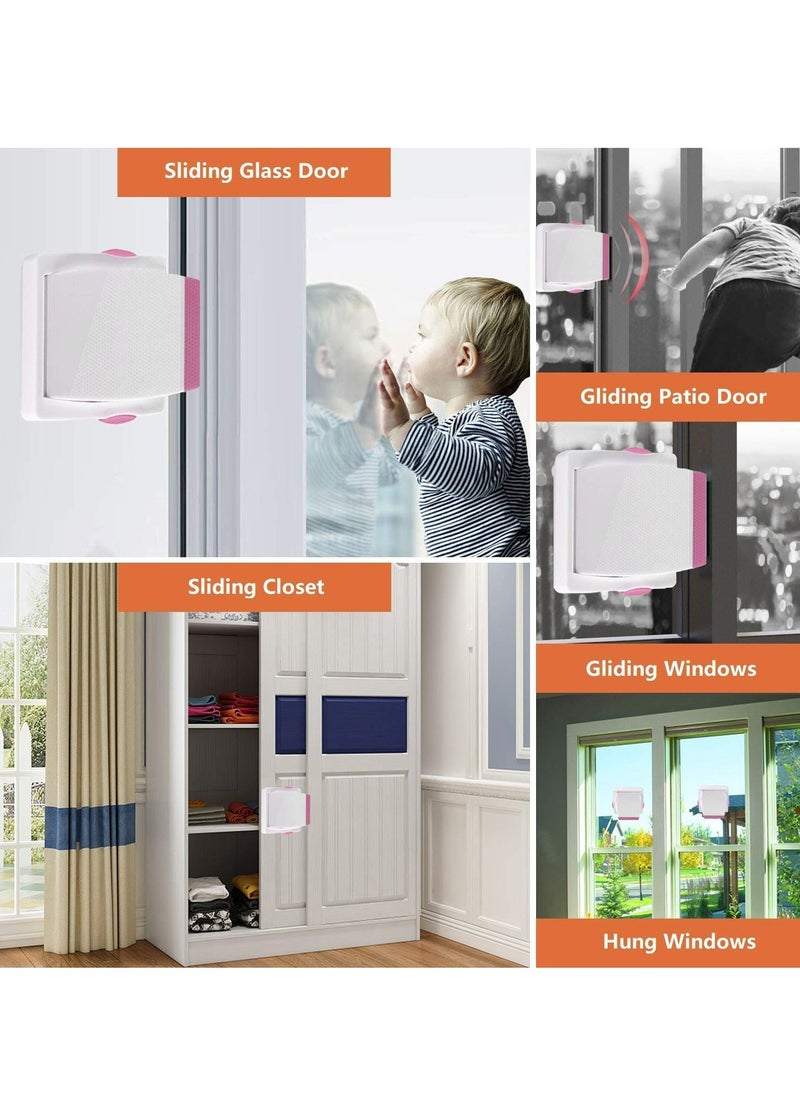 Oasisgalore Sliding Glass Door Child Lock - OKEFAN 4 Pack Baby Safety Slide Window Locks(Pink)  - Image 5