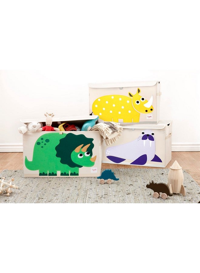 3 sprouts Large Toy Chest For Kids With Lid And Handles Collapsible Toy Storage Bin/Trunk/Box/Basket Organizer For Boys & Girls Playroom Nursery Rhino  - Image 4