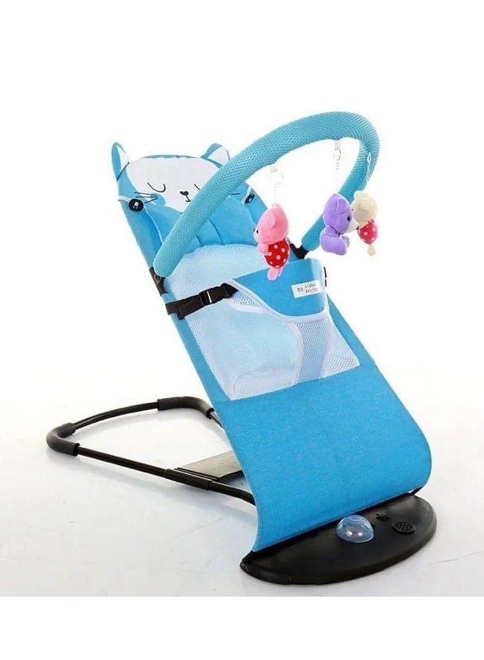 توشيونيكس كرسي هزاز للأطفال مع موسيقى، مقعد متكئ قابل للتعديل، كرسي نوم وأرجوحة، مقاعد هزازة مريحة للأطفال مع موسيقى مهدئة مدمجة، بيت لعب قابل للفصل مع ألعاب، حزام أمان ثلاثي النقاط، تصميم قابل للطي وخفيف الوزن، غطاء قابل للغسل في الغسالة - مثالي للأطفال حديثي الولادة والرضع حتى وزن 5 كجم - Image 1