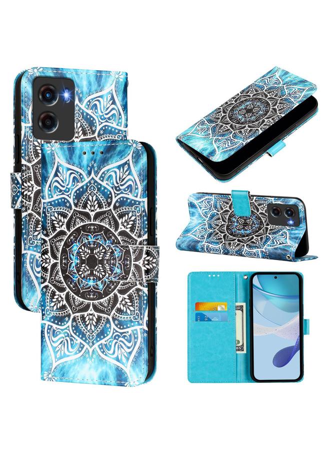 اس-توب جراب لهاتف موتورولا موتو جي 05، مصنوع من الجلد المنسوج البسيط بنمط رسم ملون - Image 1