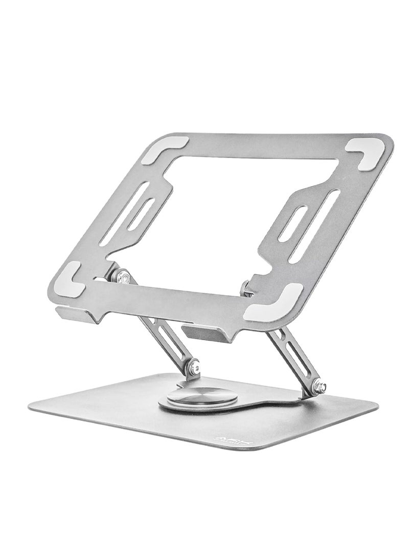 High-quality metal iPad tablet holder with stable base and adjustable design - 360-degree rotation and flexible height - Durable material supports mobile and iPad tablet for a comfortable and safe user experience in the office or home - Image 1
