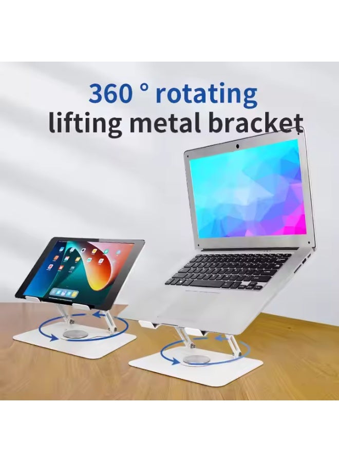 High-quality metal iPad tablet holder with stable base and adjustable design - 360-degree rotation and flexible height - Durable material supports mobile and iPad tablet for a comfortable and safe user experience in the office or home - Image 2