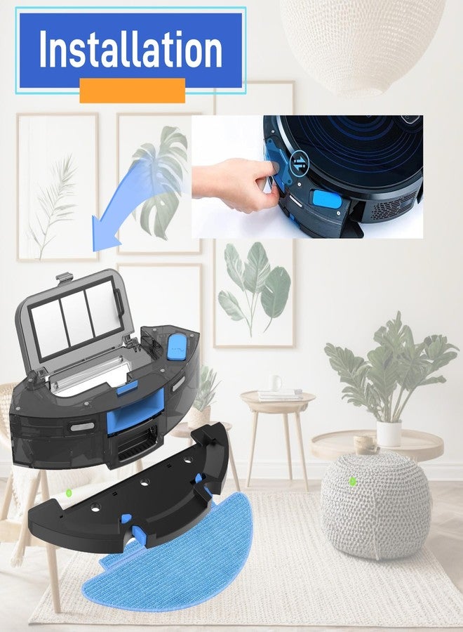 Avaenzo Replacement Parts Compatible with Tikom L9000, L8000, Lubluelu SL60D, SG60, SL61, Airzeen Q6 SE, HONITURE Q6 SE, and Laresar L6 Nex Robot vacuums,Brush,Filter,Mop Pad - Image 3