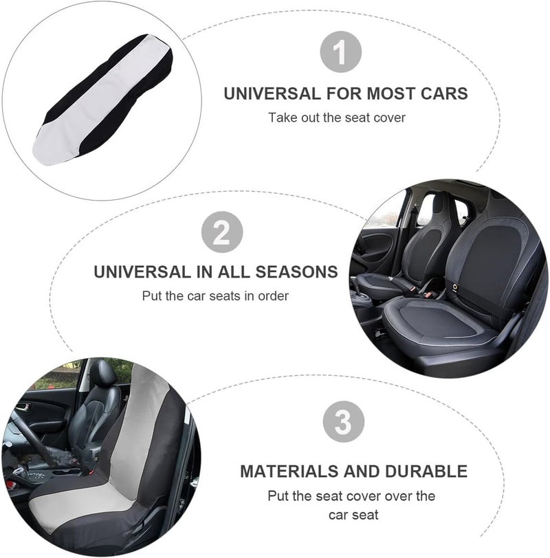 Abaodam Front Car Seat Cover Protector Nylon Mesh with Sponge Washable Seat Protection for Auto Interior Dirt and Pet Hair Resistant Easy Installation Gray - Image 5