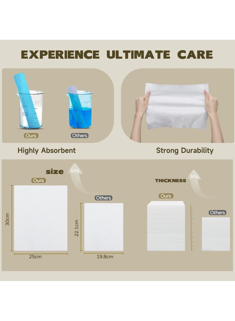 KOYIS Face Towels Disposable Biodegradable Dry Wipes for Sensitive Skin,Plant Long Fiber Facial Cotton Pad Towels for Washing Face,Skincare and Makeup Remover,With Dust-proof Magnetic Cover,30x25 CM(58 pcs)  - Image 3