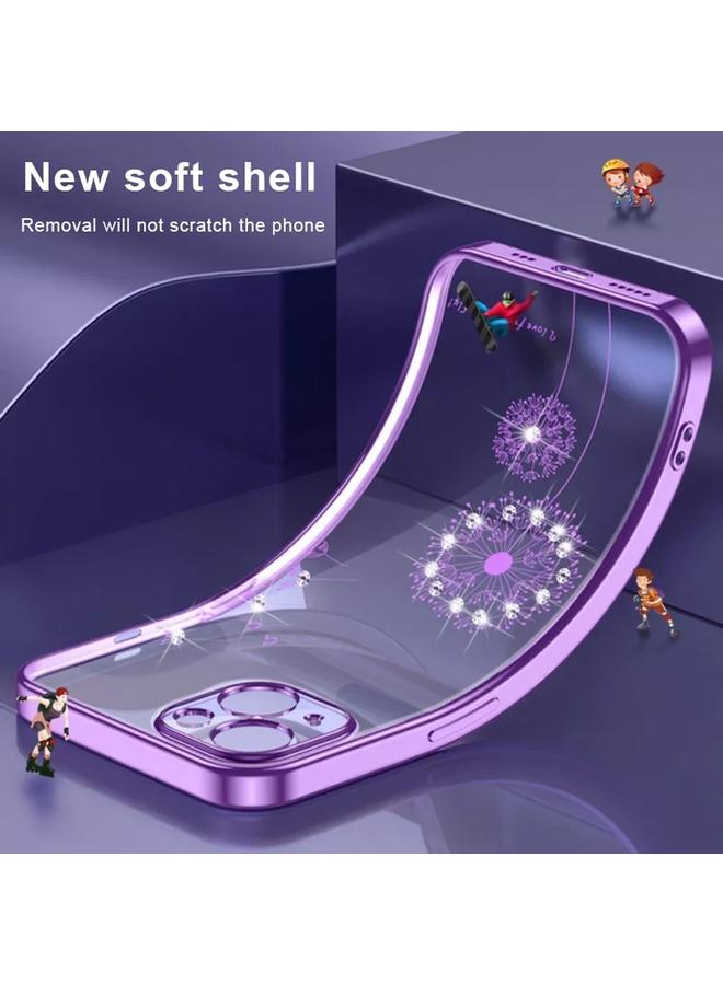 اس-توب جراب لهاتف iPhone 14 Pro Max مصنوع من مادة TPU بتصميم الهندباء الماسية المطلية بالكهرباء - Image 4