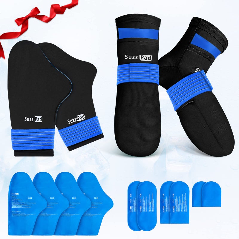 SuzziPad Cold Therapy Socks Hand Ice Pack Cold Gloves for Chemotherapy Neuropathy Chemo Care Package for Women and Men Ideal for Plantar Fasciitis Carpal Tunnel Arthritis Foot Pain Relief SM