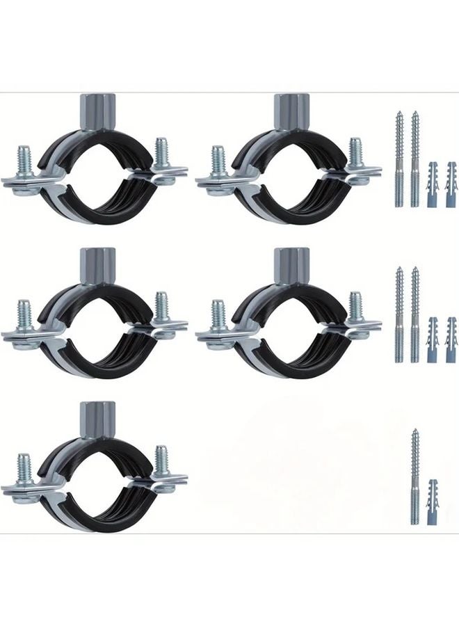 5pcs Heavy Duty Galvanized Iron Pipe Hanger System Adjustable Height Angle Corrosion Resistant - Image 1