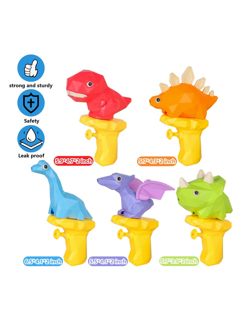 Arabest 5 Pieces Children's Water Guns Small Dinosaur Water Guns Water Guns Soak Summer Swimming Pool Beach Party Toys - Image 2