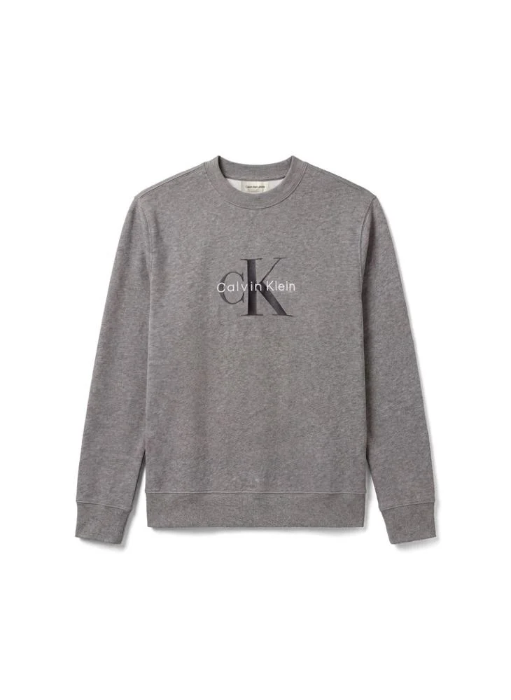 Calvin Klein Jeans  Cotton Terry Monogram Sweatshirt for Men | Best Price UAE
