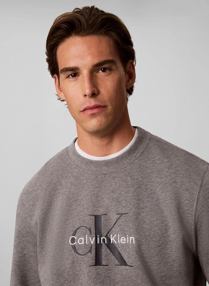 Calvin Klein Jeans  Cotton Terry Monogram Sweatshirt for Men | Best Price UAE