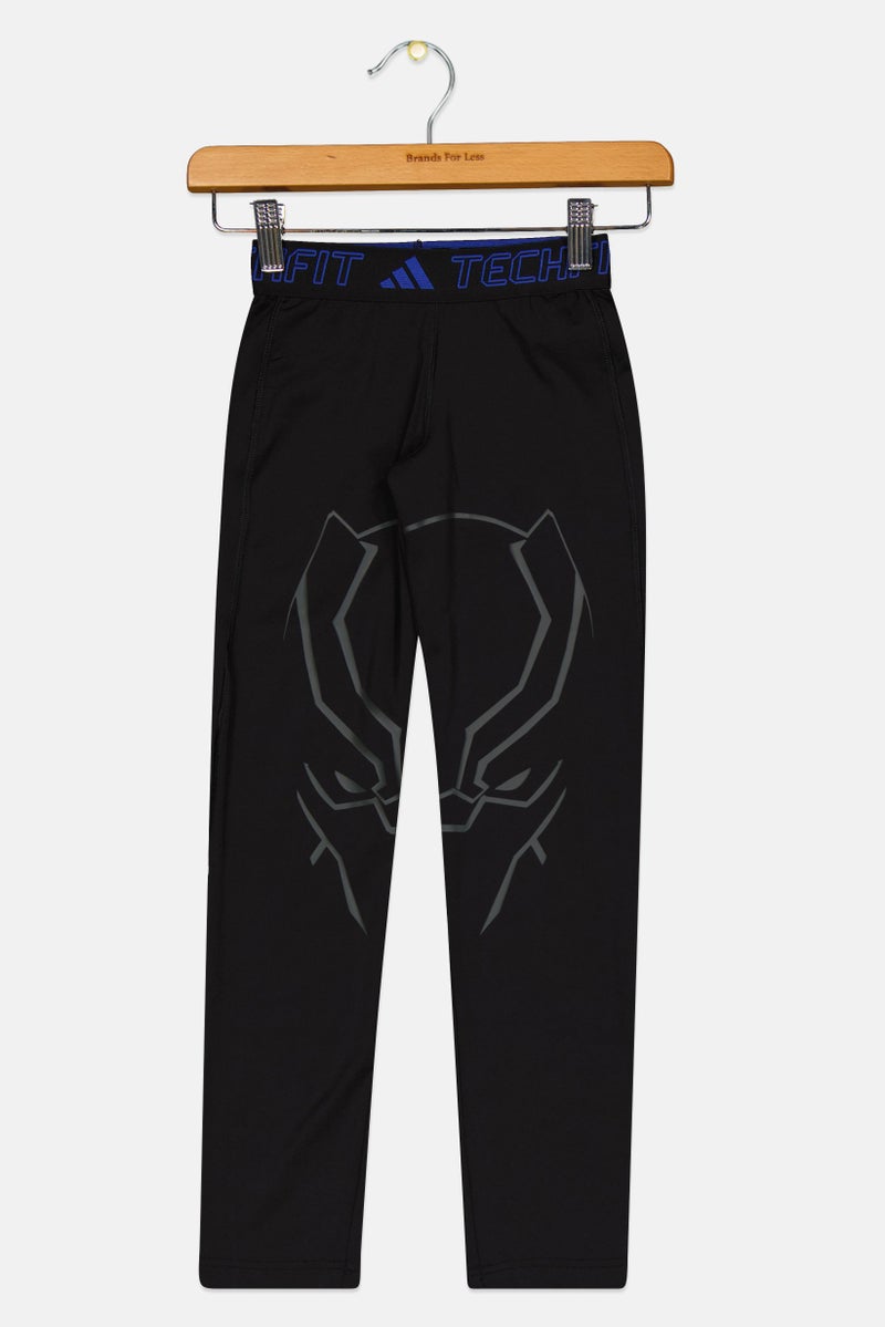 Adidas Adidas x Marvel Kids Boy Graphic Print Pull On Tights, Black  - Image 1