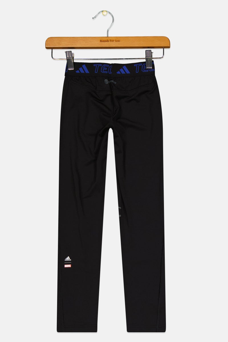 Adidas Adidas x Marvel Kids Boy Graphic Print Pull On Tights, Black  - Image 2