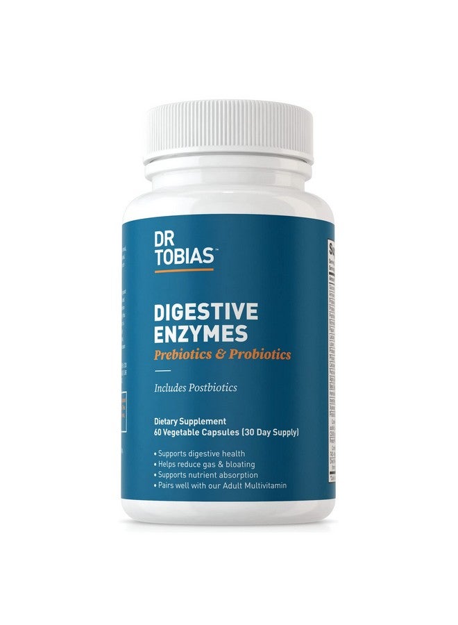 Dr. Tobias Digestive Enzymes With Probiotics Prebiotics And Postbiotics Bromelain Amylase Lipase For Better Digestion & Immune Function 60 Capsules 30 Servings (2 Daily) - Image 2