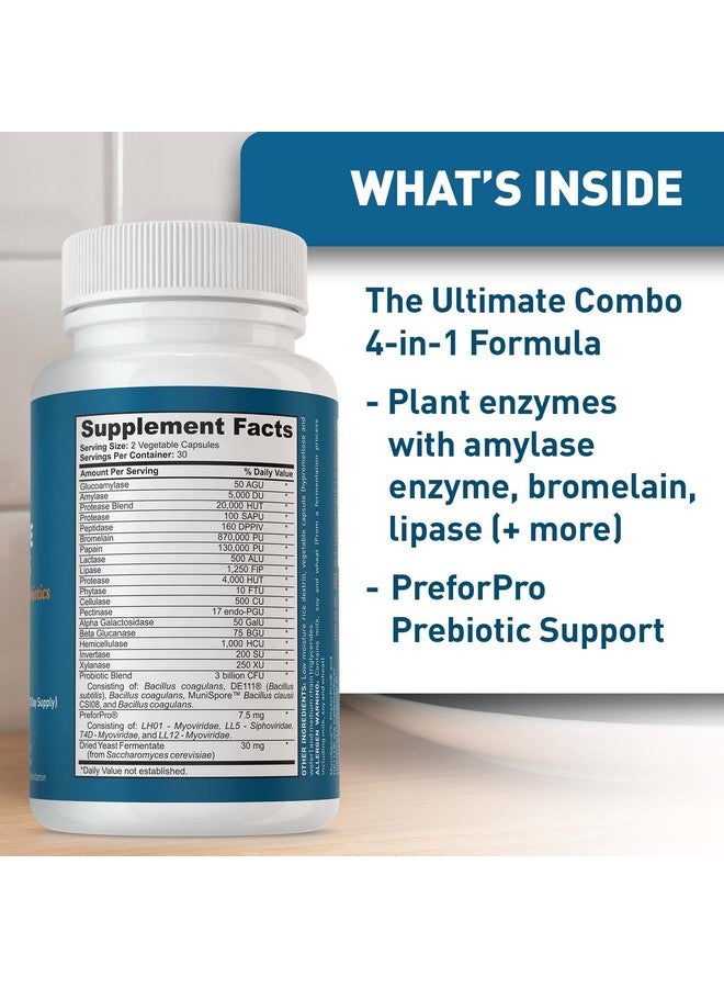 Dr. Tobias Digestive Enzymes With Probiotics Prebiotics And Postbiotics Bromelain Amylase Lipase For Better Digestion & Immune Function 60 Capsules 30 Servings (2 Daily) - Image 3