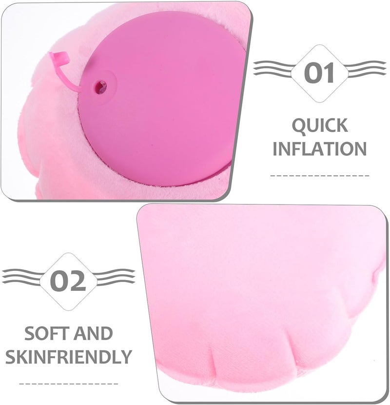 Inflatable U-Shaped Travel Neck Pillow Crystal Velvet Cover, Portable Air Pillow for Airplane, Car, and Train, Lightweight Support for Adults on Long Flights and Travel - Image 3