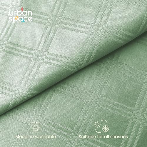 Urban Space 100% Cotton 300TC Jacquard bedsheets for King Size Bed, Pure Cotton Bedsheet King Bed, Checks bedsheet King Size with 2 Pillow Covers (108 x 108 Inches, Sage Green Checks) - Image 4