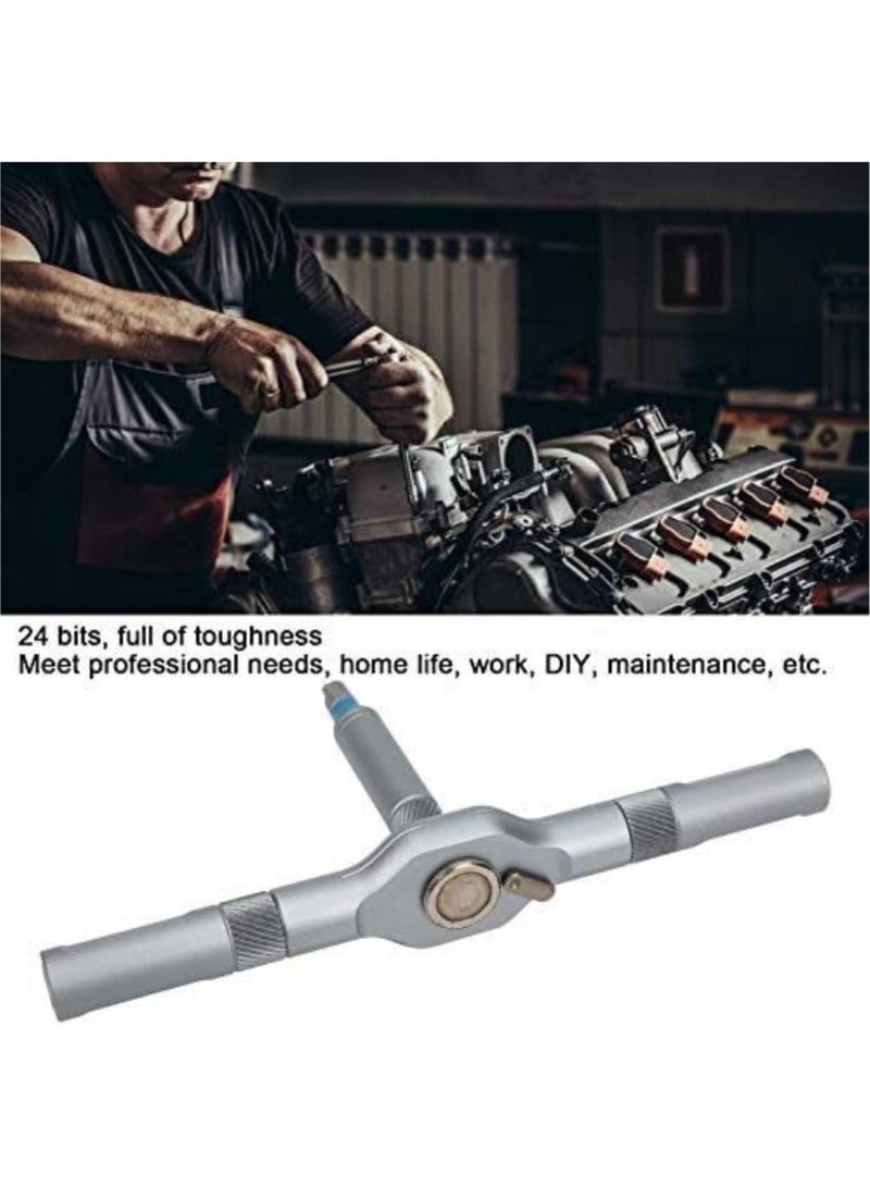GGOOT Tool Kit Tool Set Tool Box Set 24-in-1 Ratcheting Screwdriver Sets Bit Ratchet Screwdriver Repair Tool Multipurpose Manual Hardware Tool Kit Set - Image 3