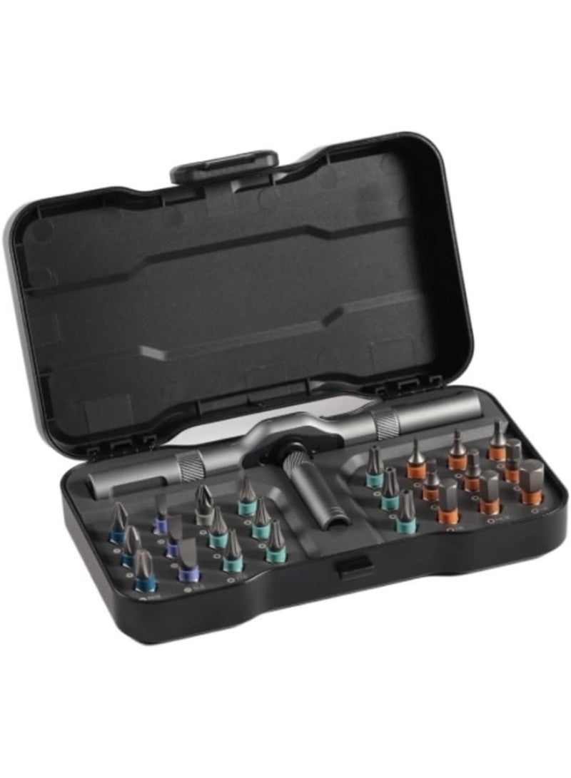 GGOOT Tool Kit Tool Set Tool Box Set 24-in-1 Ratcheting Screwdriver Sets Bit Ratchet Screwdriver Repair Tool Multipurpose Manual Hardware Tool Kit Set - Image 1