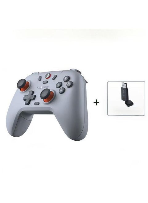 وحدة تحكم GameSir Nova Lite اللاسلكية 2.4 جرام لأجهزة الكمبيوتر التي تعمل بنظام Windows وiPhone وAndroid وSwitch وSteam Deck، وحدة تحكم ألعاب بلوتوث مع مشغل تأثير هول وتوربو واهتزاز هدير (رمادي)