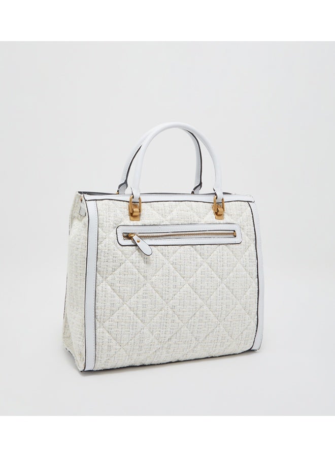 Guess Women’s Structured Tote Bag – White / Cream - Image 2