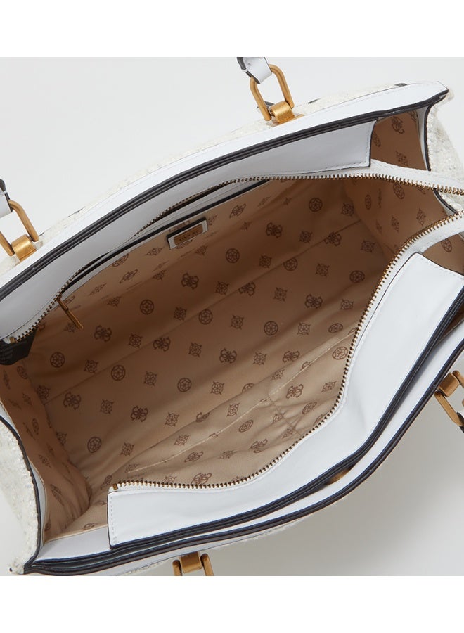 Guess Women’s Structured Tote Bag – White / Cream - Image 3