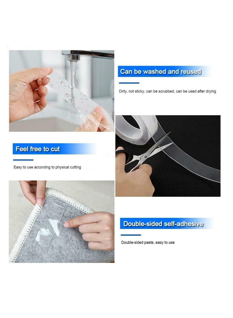 Generic Double Sided Tape Transparent Washable Waterproof Strong Adhesive Tape Reusable Silicone Tape For Household and Industrial Use Heavy Duty Tape 3mX3cmX2mm (2Pcs)  - Image 4