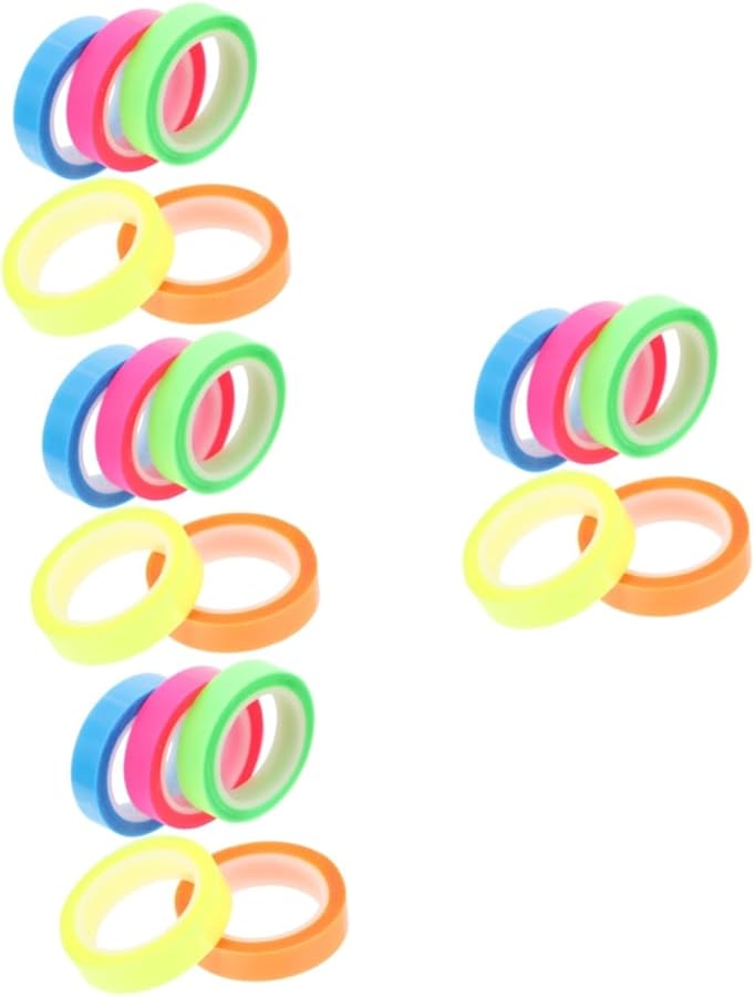 VILLCASE أشرطة تمييز ملونة متنوعة 20 لفة لتحديد الكتب والمشاريع المدرسية والقراءة - Image 1