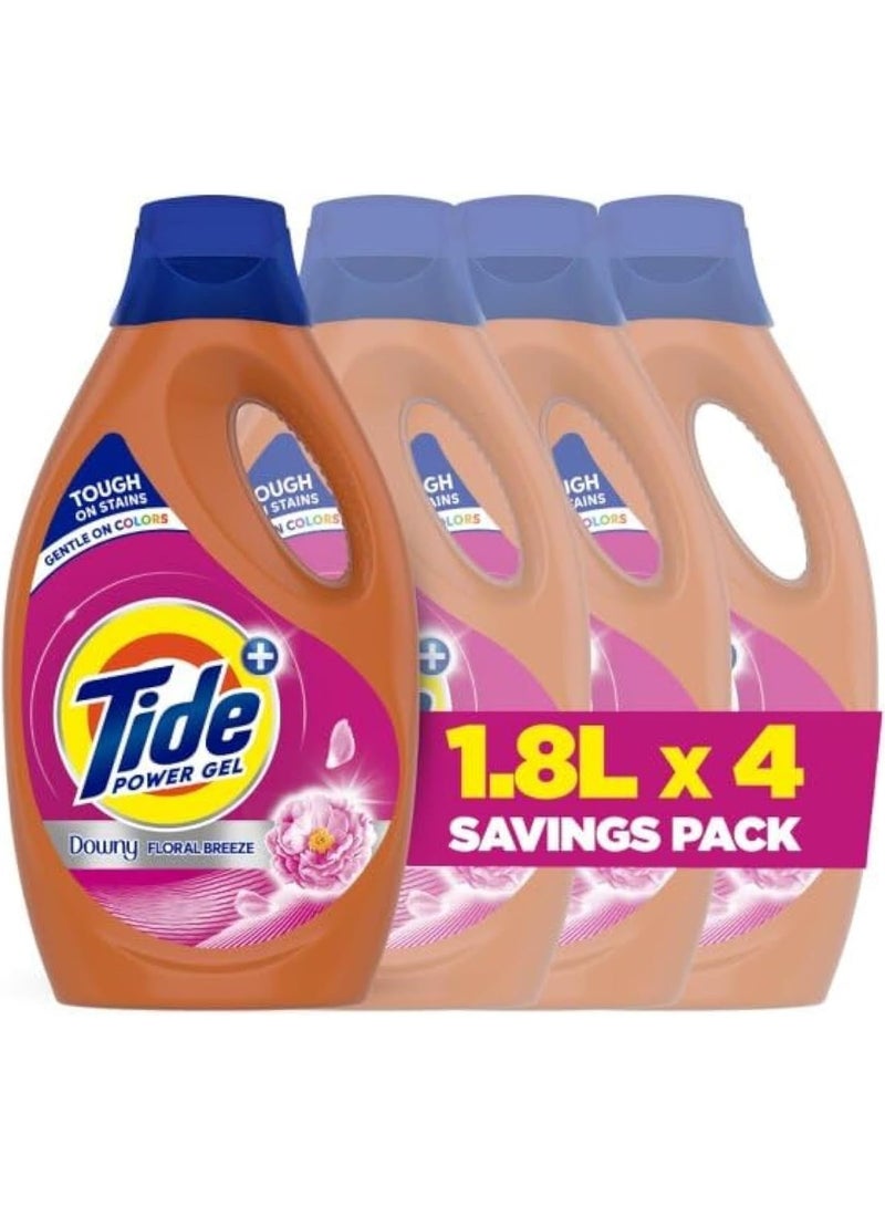 Tide Laundry Detergent Power Gel Floral Breeze 4 x 1.8L - Image 1
