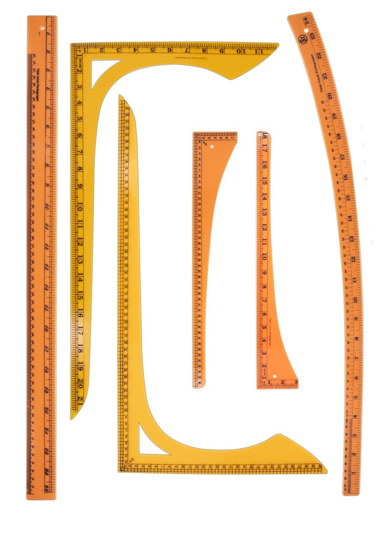 Professional Curved Ruler Set – Precision Metal Measuring Tools for Tailoring & Pattern Drafting - Image 1